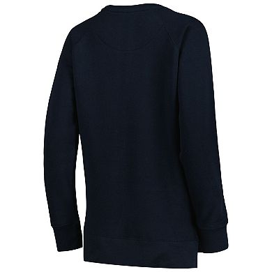 Women's Pressbox Navy Auburn Tigers Steamboat Animal Print Raglan Pullover Sweatshirt
