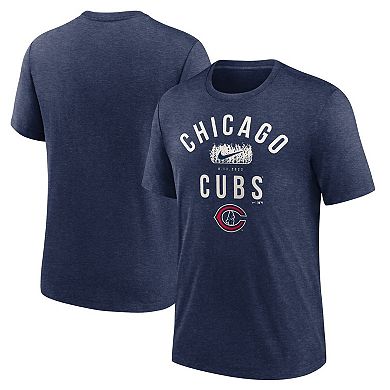 Men's Nike Heather Navy Chicago Cubs 2022 Field of Dreams Lockup Tri-Blend T-Shirt