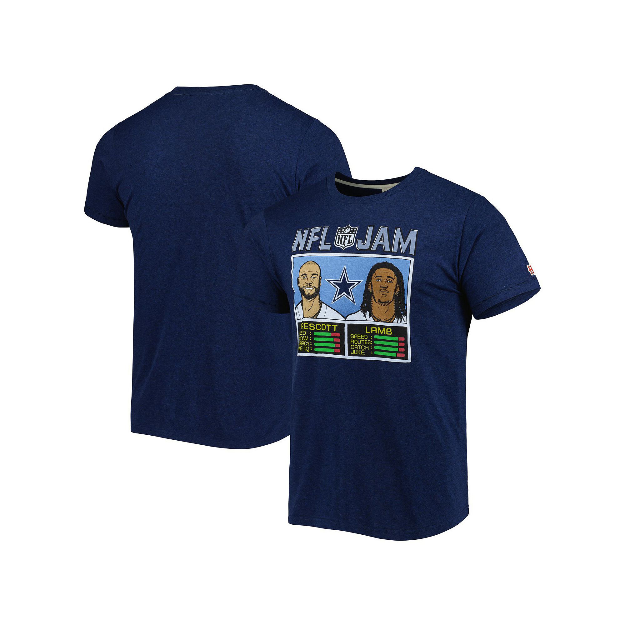Mens Homage CeeDee Lamb & Dak Prescott Heathered Navy Dallas Cowboys NFL J