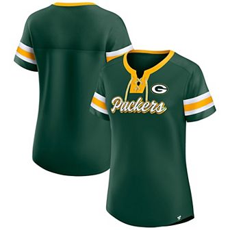 Women's Fanatics Branded Green Green Bay Packers Original State Lace-Up T-Shirt
