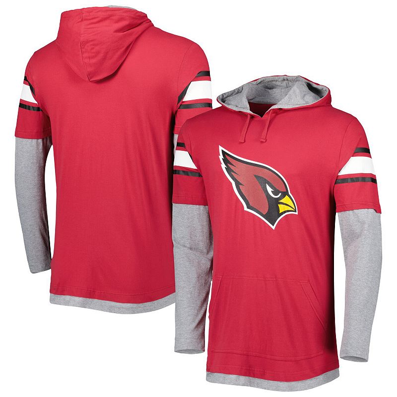 Mens New Era Cardinal Arizona Cardinals Long Sleeve Hoodie T-Shirt, Size: 