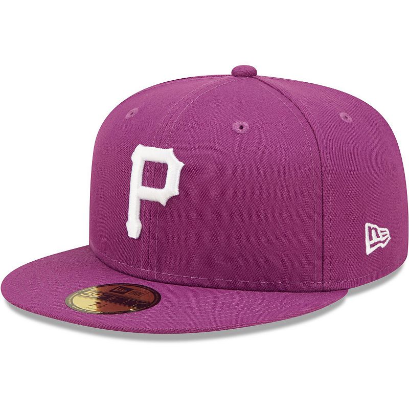 Mens New Era Grape Pittsburgh Pirates Logo 59FIFTY Fitted Hat, Size: 7, Pu