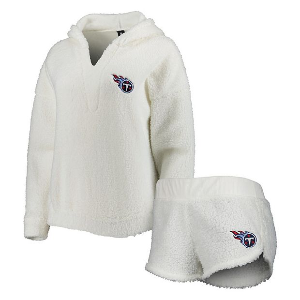 Women's Concepts Sport Cream Tennessee Titans Fluffy Hoodie Top & Shorts Set