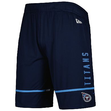 Men's New Era Navy Tennessee Titans Combine Authentic Rusher Training Shorts