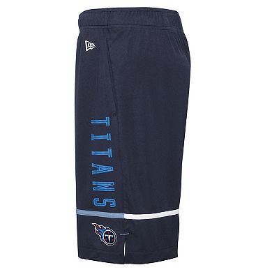 Men's New Era Navy Tennessee Titans Combine Authentic Rusher Training Shorts