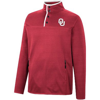 Men's Colosseum Crimson Oklahoma Sooners Rebound Quarter-Snap Jacket