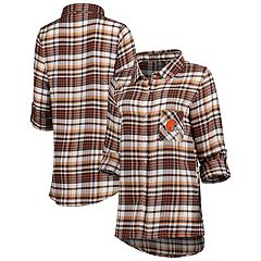 Women's Concepts Sport Black/Cardinal Arizona Cardinals Mainstay Flannel  Full-Button Long Sleeve Nightshirt