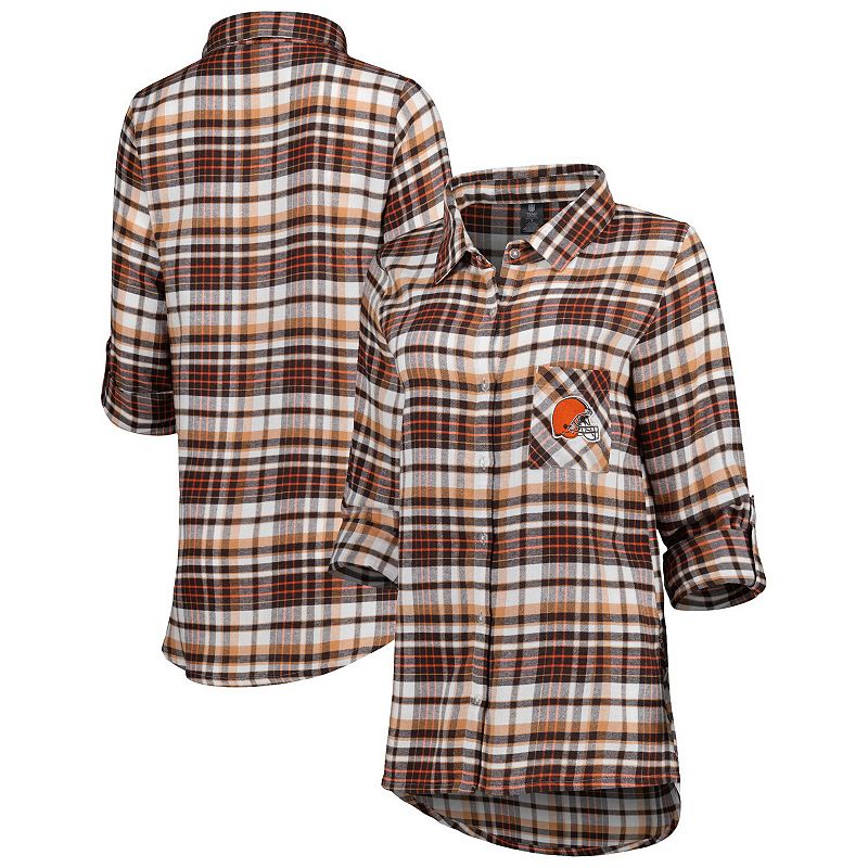 Womens Concepts Sport Brown/Orange Cleveland Browns Mainstay Flannel Full-