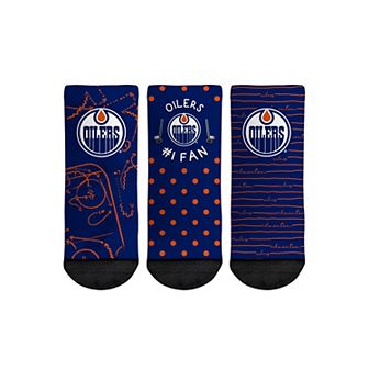 Toddler Rock Em Socks Edmonton Oilers #1 Fan 3-Pack Crew Socks Set
