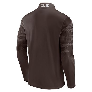 Men's Fanatics Branded Brown Cleveland Browns Ringer Quarter-Zip Jacket