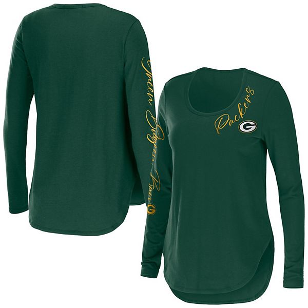 Women's WEAR by Erin Andrews Cream Green Bay Packers Plus Size