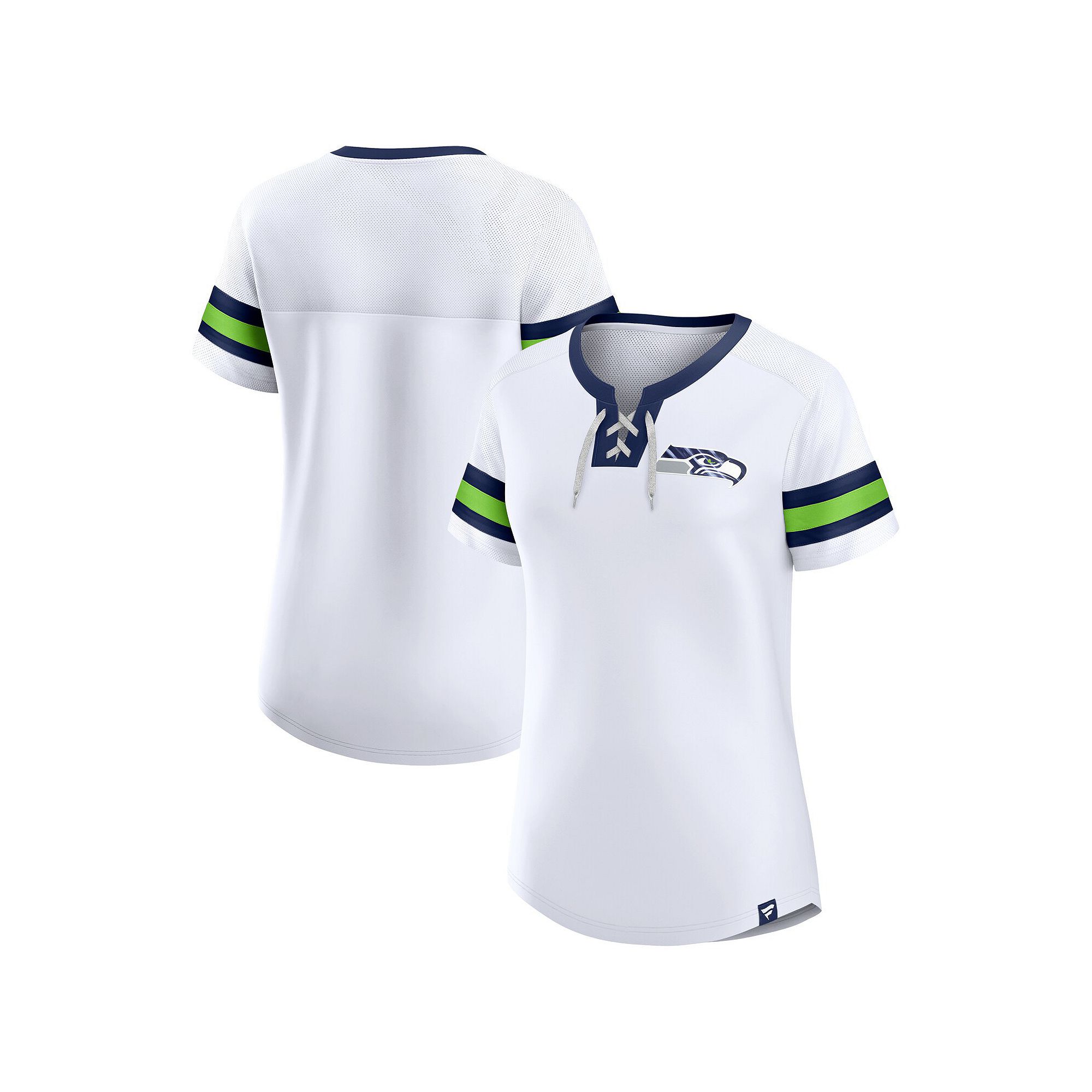 Womens Fanatics Branded White Seattle Seahawks Sunday Best Lace-Up T-Shirt