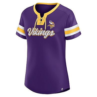 Women's Fanatics Branded Purple Minnesota Vikings Original State Lace-Up T-Shirt