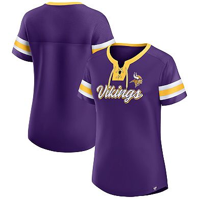 Women's Fanatics Branded Purple Minnesota Vikings Original State Lace-Up T-Shirt