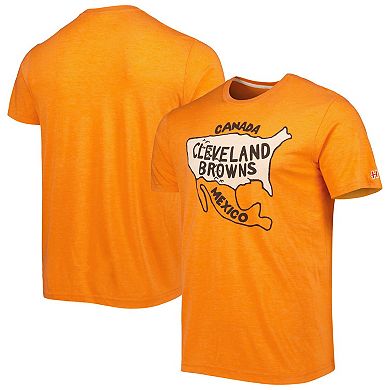 Men's Homage Orange Cleveland Browns Hyper Local Tri-Blend T-Shirt