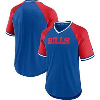 Men's Fanatics Branded Royal/Red Buffalo Bills Second Wind Raglan V-Neck T-Shirt