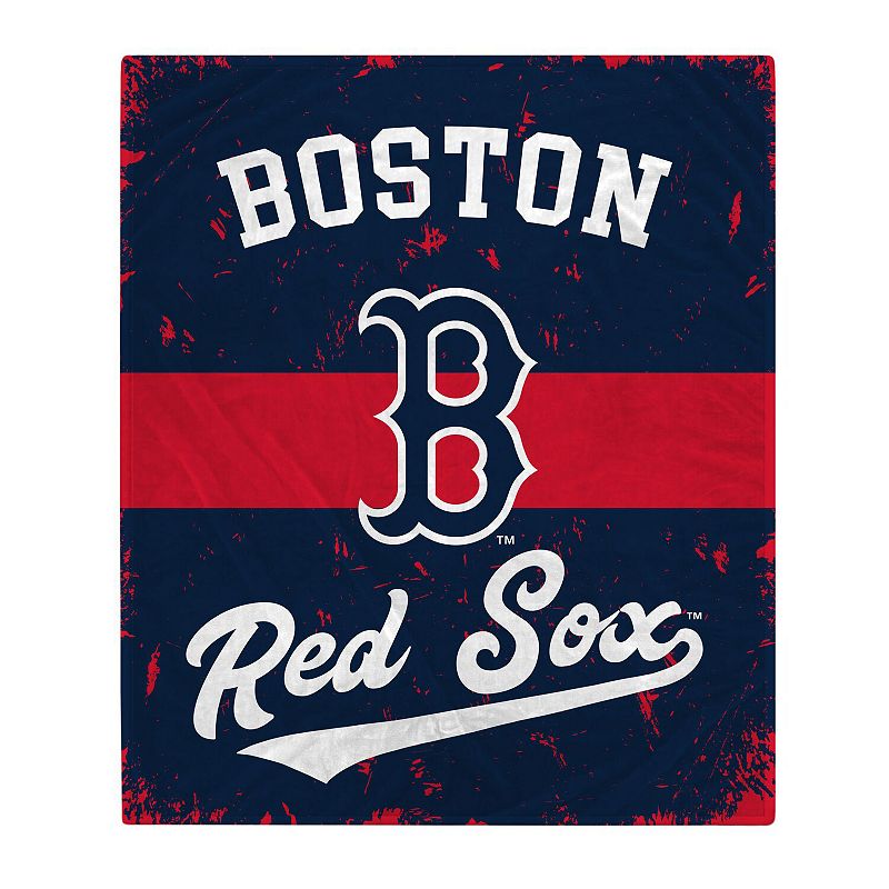 Boston Red Sox Retro Stripe Flannel Fleece Blanket, Multicolor