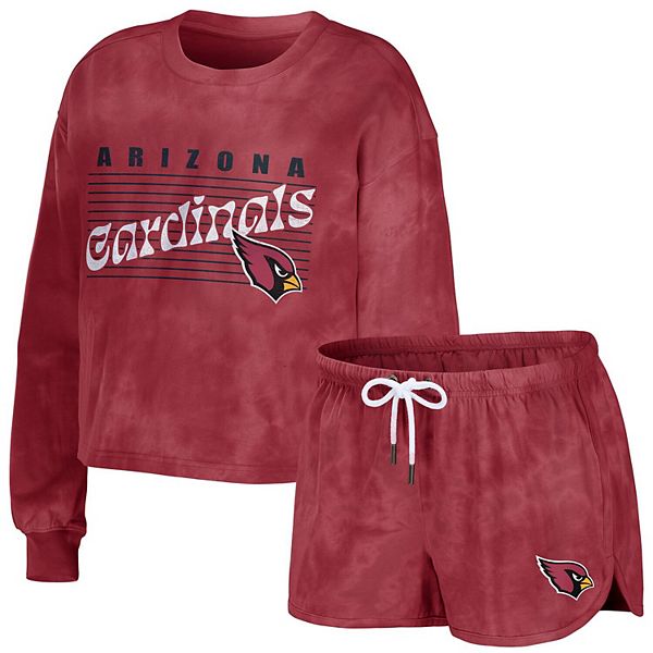 Women's Wear by Erin Andrews White Arizona Cardinals Domestic Cropped Long Sleeve T-Shirt Size: Medium