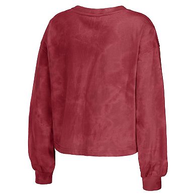 Women's WEAR by Erin Andrews Cardinal Arizona Cardinals Tie-Dye Cropped Pullover Sweatshirt & Shorts Lounge Set