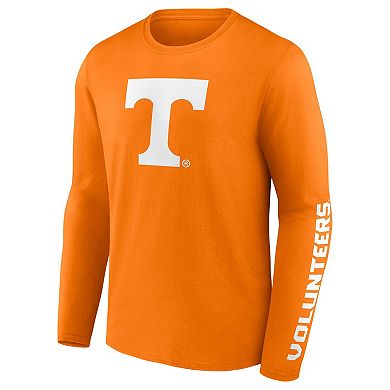 Men's Fanatics Branded Tennessee Orange Tennessee Volunteers Double Time 2-Hit Long Sleeve T-Shirt