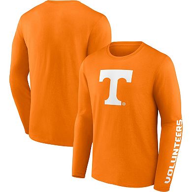 Men's Fanatics Branded Tennessee Orange Tennessee Volunteers Double Time 2-Hit Long Sleeve T-Shirt