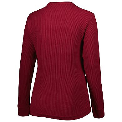 Women's Pressbox Garnet South Carolina Gamecocks Surf Plus Size Southlawn Waffle-Knit Thermal Tri-Blend Long Sleeve T-Shirt