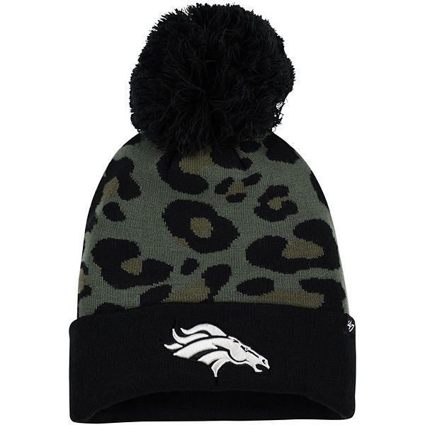 Women's '47 Green/Black Denver Broncos Bagheera Cuffed Knit Hat with Pom