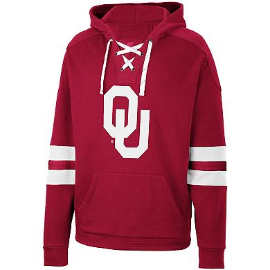 Men's Colosseum Crimson Oklahoma Sooners Lace-Up 4.0 Pullover Hoodie