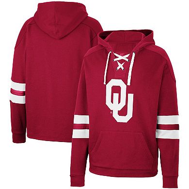 Men's Colosseum Crimson Oklahoma Sooners Lace-Up 4.0 Pullover Hoodie