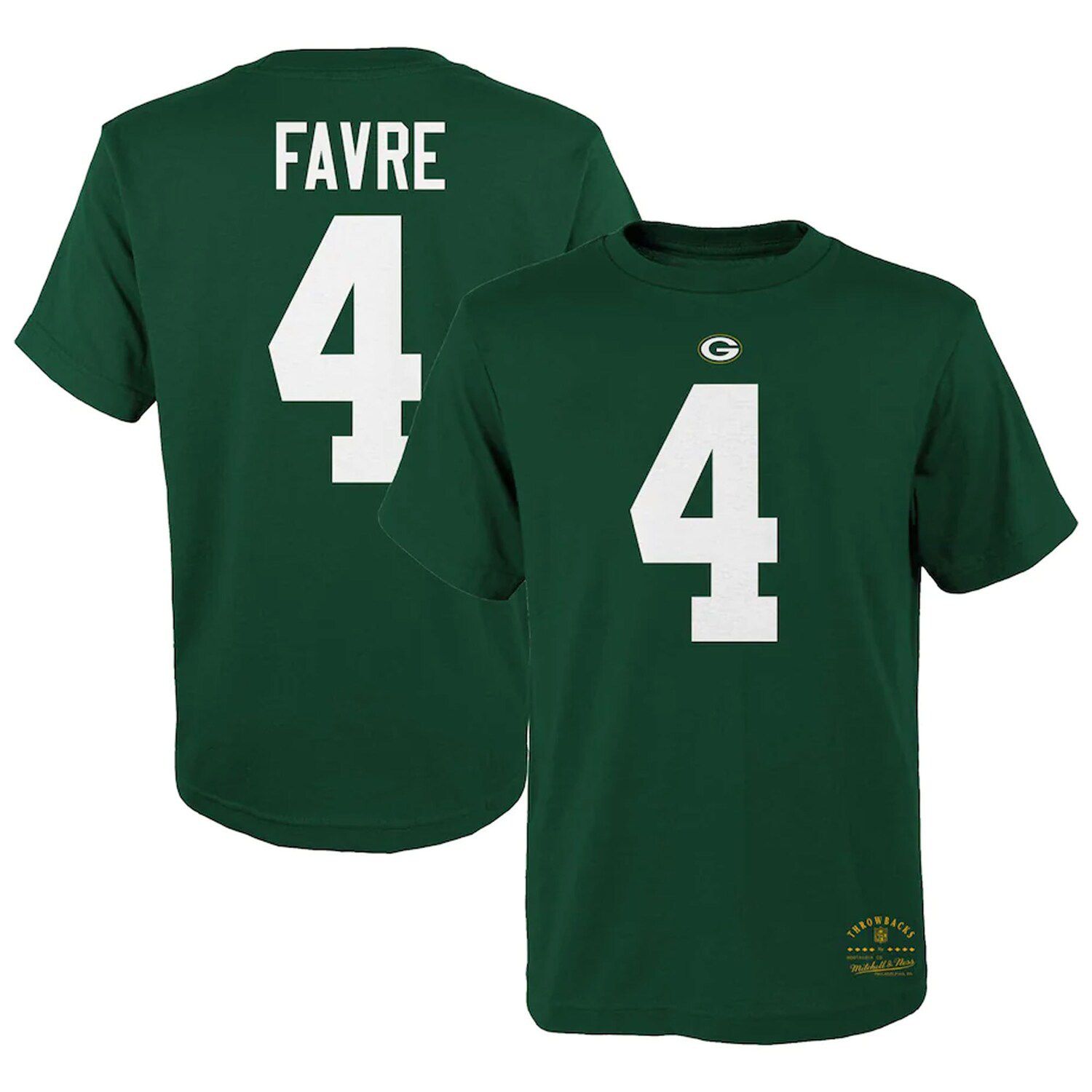 Men's Mitchell & Ness Brett Favre White Green Bay Packers 1996 Legacy Replica Jersey Size: 3XL