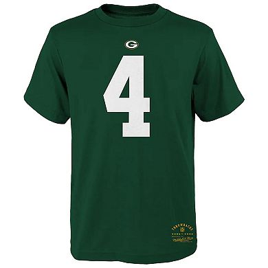 Youth Mitchell & Ness Brett Favre Green Green Bay Packers Retired Retro Player Name & Number T-Shirt