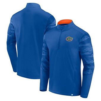 Men's Fanatics Branded Royal Florida Gators Ringer Quarter-Zip Top