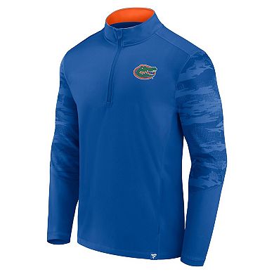 Men's Fanatics Branded Royal Florida Gators Ringer Quarter-Zip Top