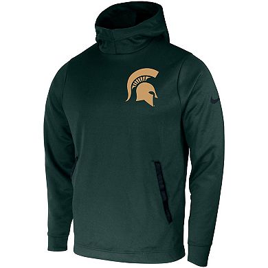 Men's Nike Green Michigan State Spartans 2-Hit Performance Pullover Hoodie