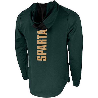 Men's Nike Green Michigan State Spartans 2-Hit Performance Pullover Hoodie