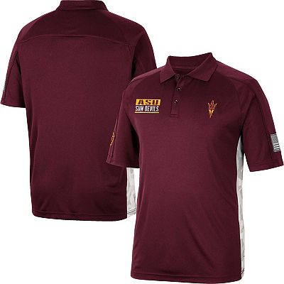 Men s Colosseum Maroon Arizona State Sun Devils OHT Military Appreciation Snow Camo Polo