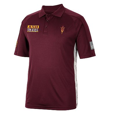 Men's Colosseum Maroon Arizona State Sun Devils OHT Military Appreciation Snow Camo Polo
