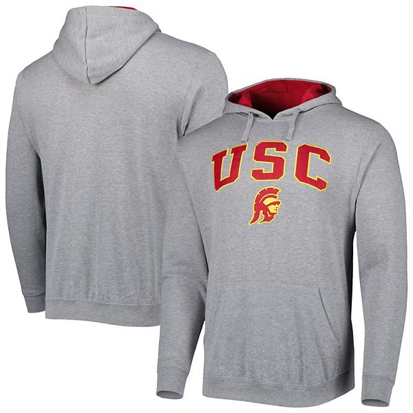 Men's Colosseum Heathered Gray USC Trojans Arch & Team Logo 3.0 ...