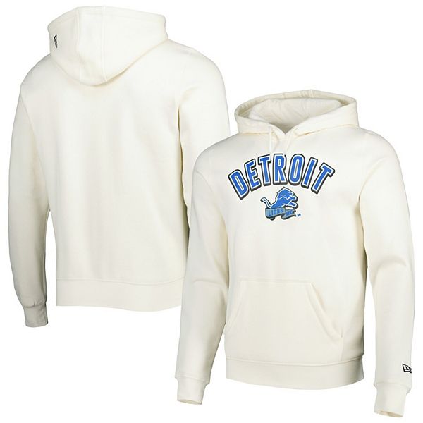 Men's New Era White Detroit Lions Sideline Chrome Pullover Hoodie