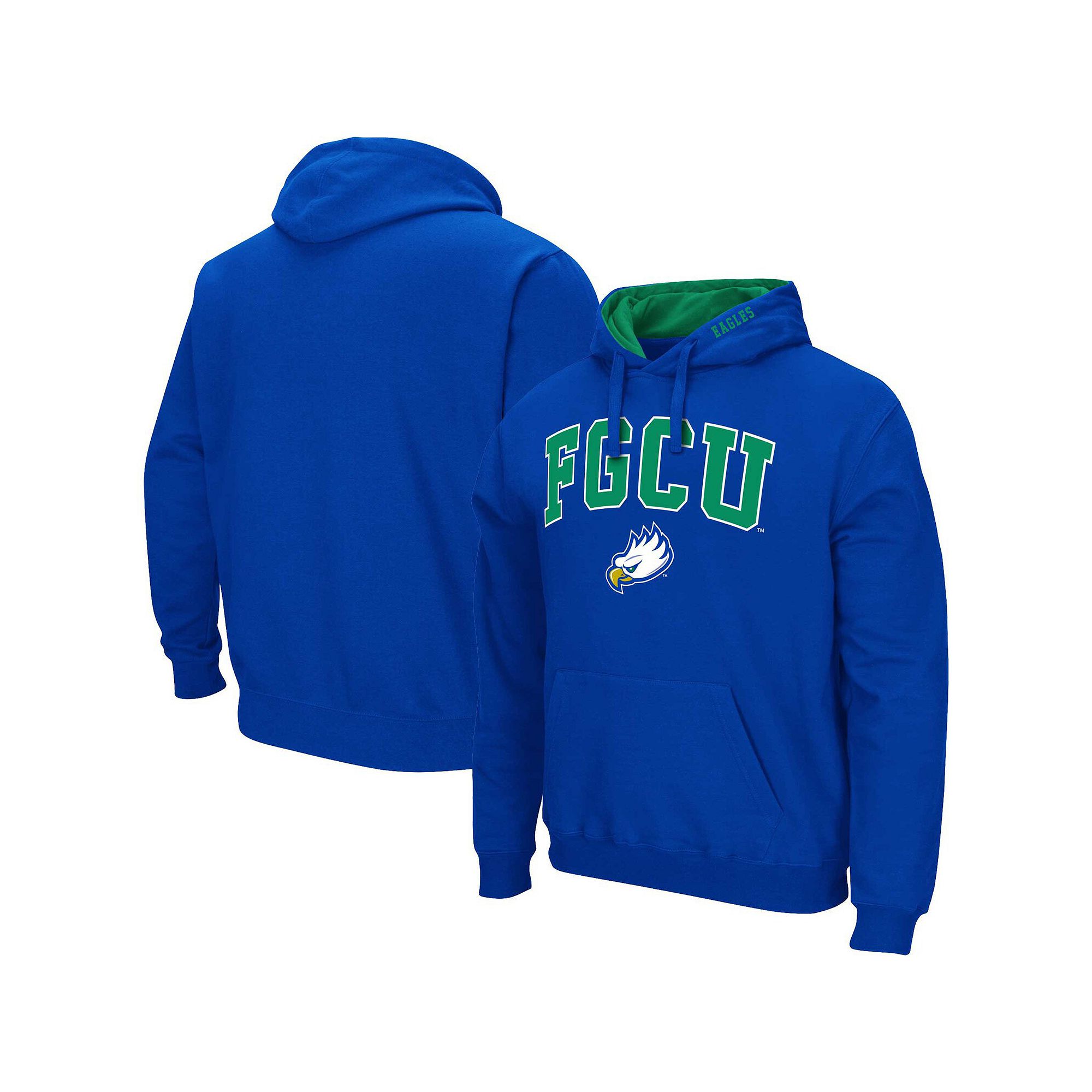 Mens Colosseum Blue Florida Gulf Coast Eagles Arch & Logo 3.0 Pullover Hoo