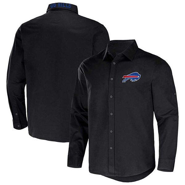 Men's NFL x Darius Rucker Collection by Fanatics Black Buffalo Bills  Convertible Twill Long Sleeve Button-Up Shirt