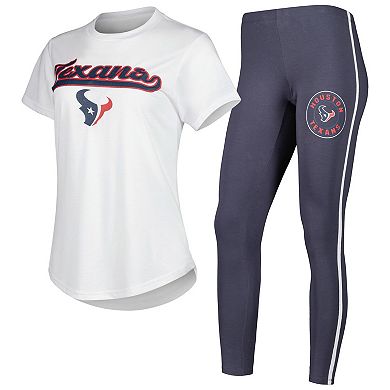 Women's Concepts Sport White/Charcoal Houston Texans Sonata T-Shirt & Leggings Sleep Set