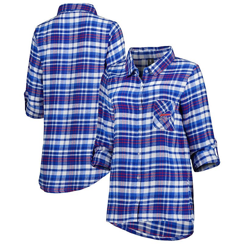 Womens Concepts Sport Royal/Red Buffalo Bills Mainstay Flannel Full-Button