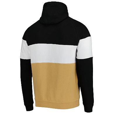Men's New Era Gold/Black New Orleans Saints Colorblock Current Pullover Hoodie