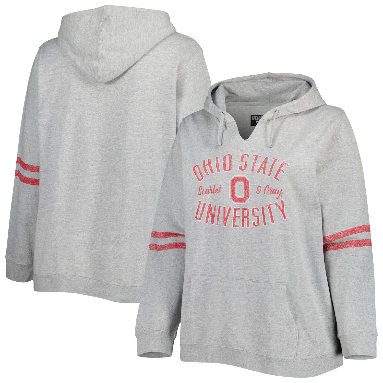 Women's '47 Oatmeal Cleveland Browns Harper Pullover Hoodie