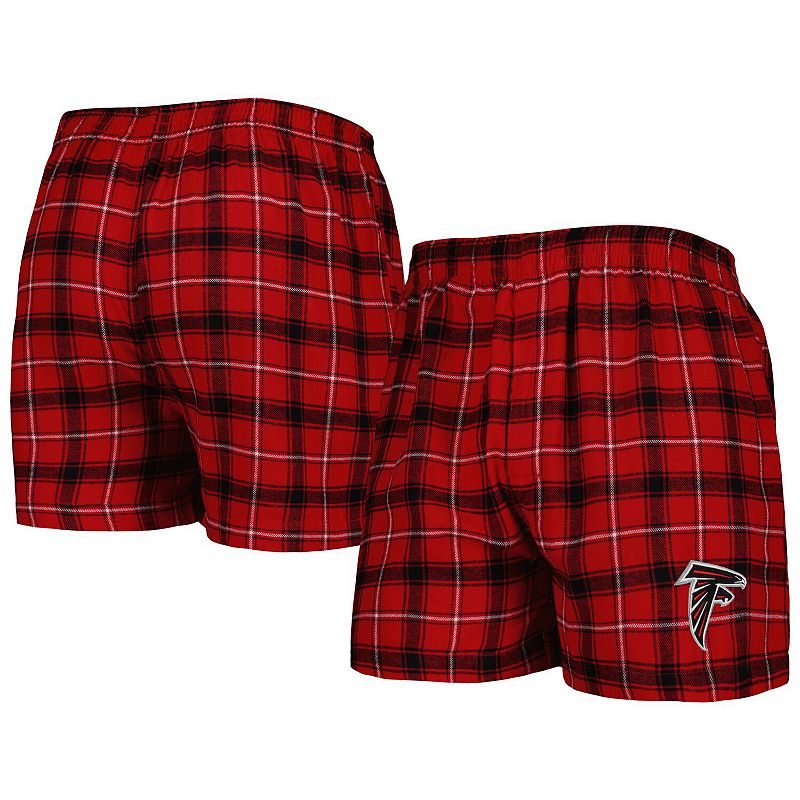 Mens Concepts Sport Red/Black Atlanta Falcons Ledger Flannel Boxers, Size: