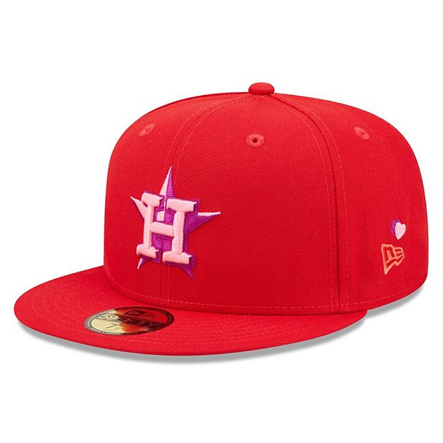 Men's New Era Red Houston Astros Purple Undervisor 59FIFTY Fitted Hat