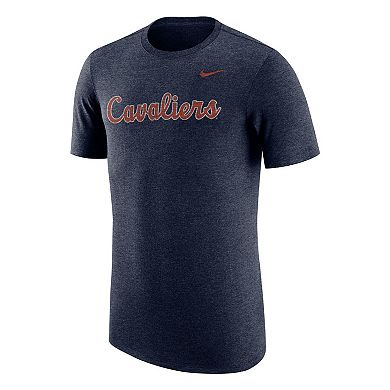 Men's Nike Heather Navy Virginia Cavaliers Vintage Logo Tri-Blend T-Shirt