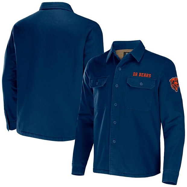 Men's NFL x Darius Rucker Collection by Fanatics Navy Chicago Bears Canvas  Button-Up Shirt Jacket