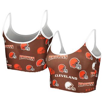 Women's Concepts Sport Brown Cleveland Browns Breakthrough Allover Knit Lounge Bralette